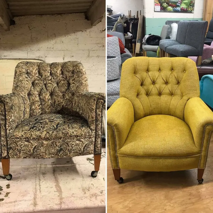 upholstry before and after